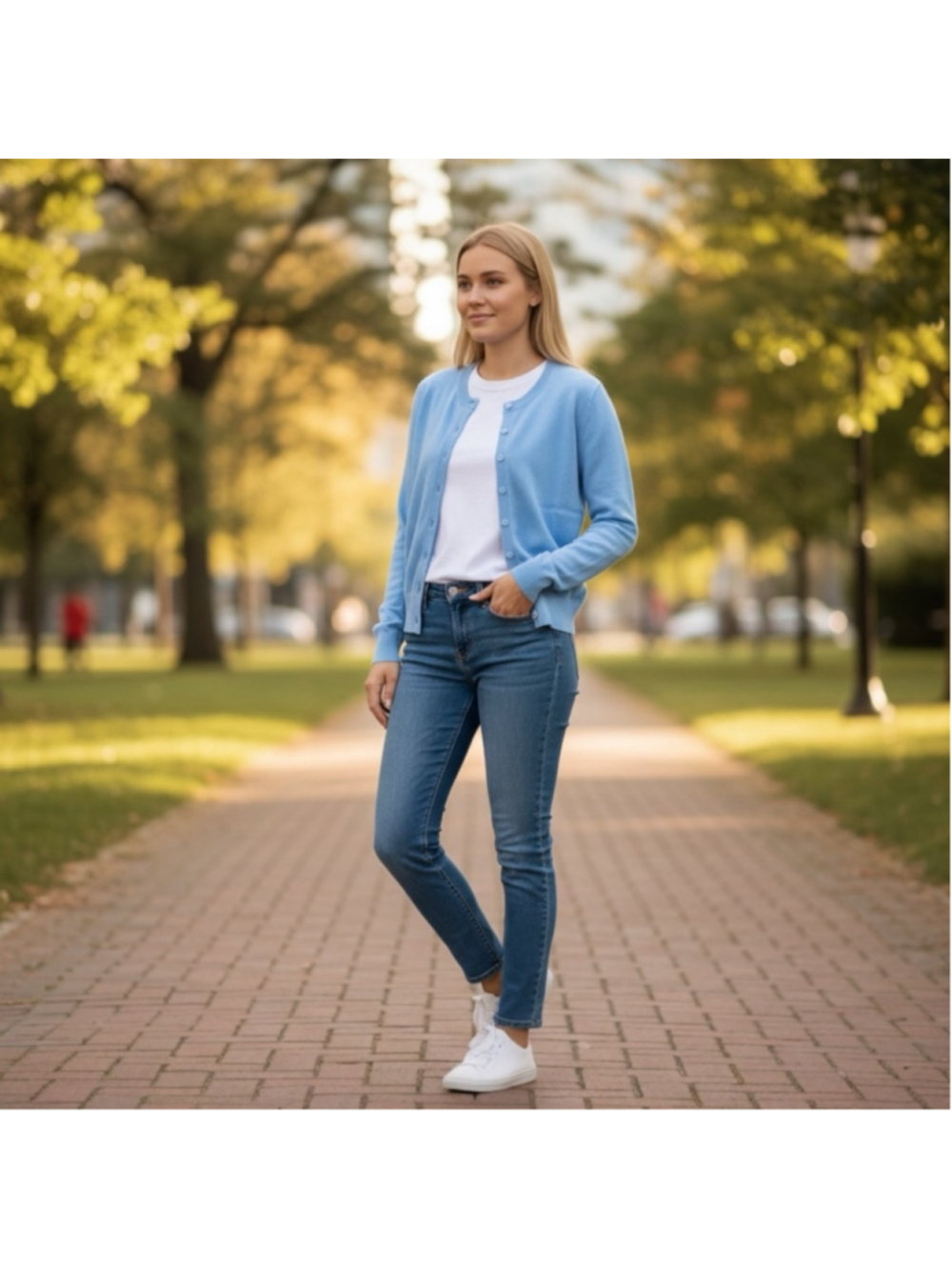 J.CREW Light Blue Classic Cardigan Sweater S - Picture 2 of 6